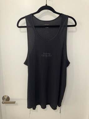 Satisfy Running Cult Member Space-O Perforated Singlet Tank Top Black